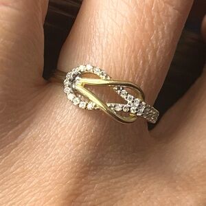 Elegant 14K Infinity Diamond Knot Ring